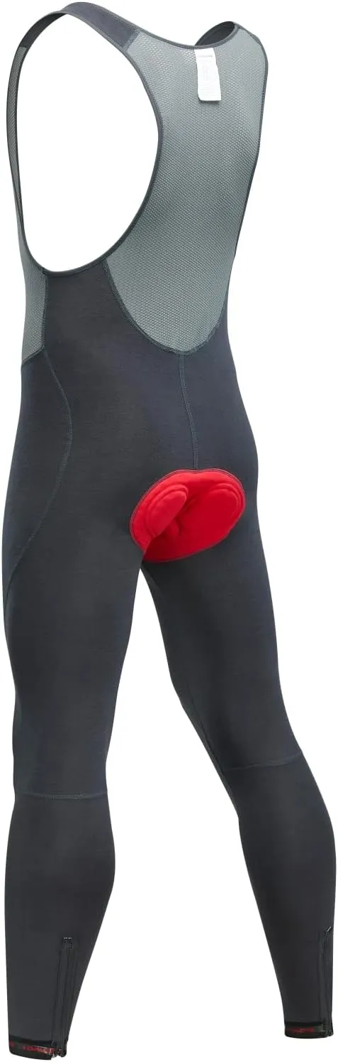 qualidyne Men's Cycling Bib Pants 3D Padded Winter Thermal Cold Weather Bike Bib Tights Biking Bicycle Long Leggings