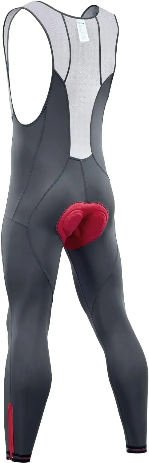 qualidyne Men's Cycling Bib Pants 3D Padded Winter Thermal Cold Weather Bike Bib Tights Biking Bicycle Long Leggings