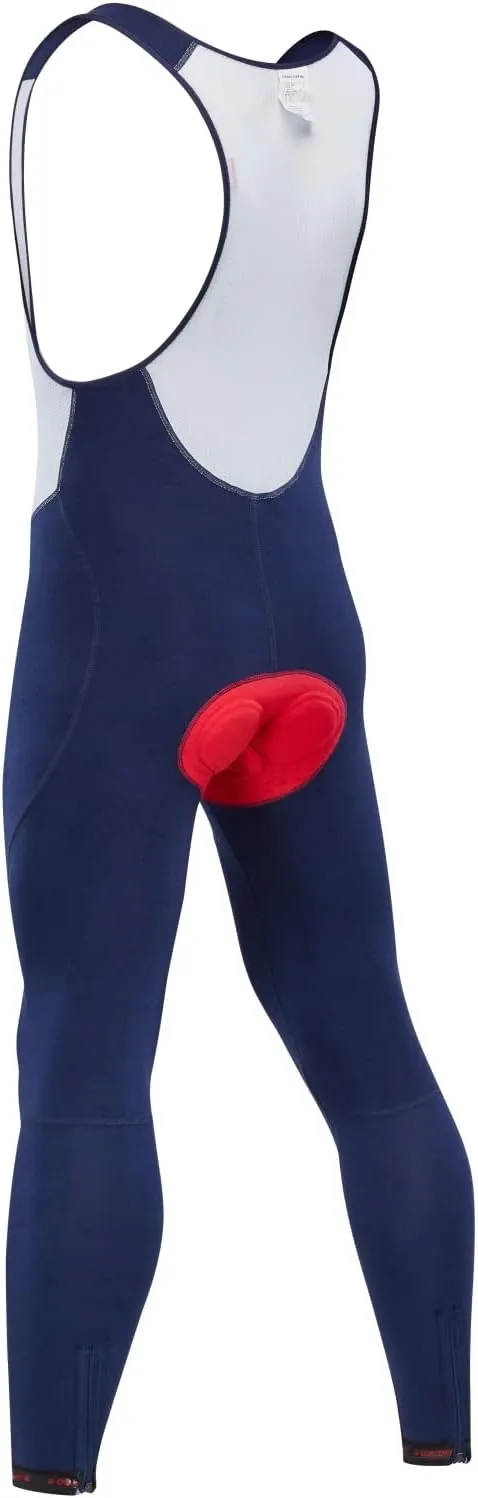qualidyne Men's Cycling Bib Pants 3D Padded Winter Thermal Cold Weather Bike Bib Tights Biking Bicycle Long Leggings