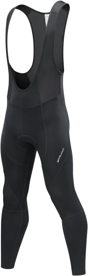 qualidyne Men's Cycling Bib Pants 3D Padded Winter Thermal Cold Weather Bike Bib Tights Biking Bicycle Long Leggings