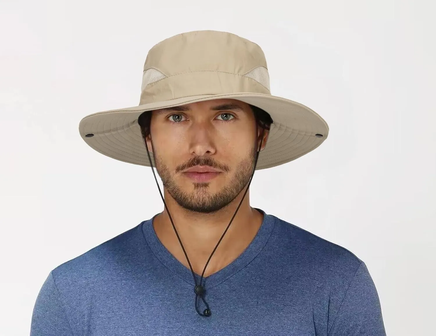 Quick-Dry-Sun-Hat-Beach-Bucket-Hat for Men Women - Wide Brim Mesh Boonie UV Protection Hat Foldable Packable with Drawstring…
