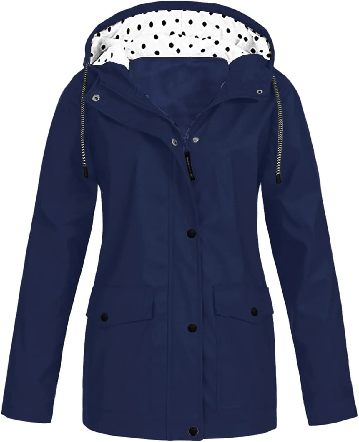 Rain Coat for Women Waterproof Outdoor Hiking Raincoat Lined Rain Jacket Lightweight Hooded Jackets Trench Coats