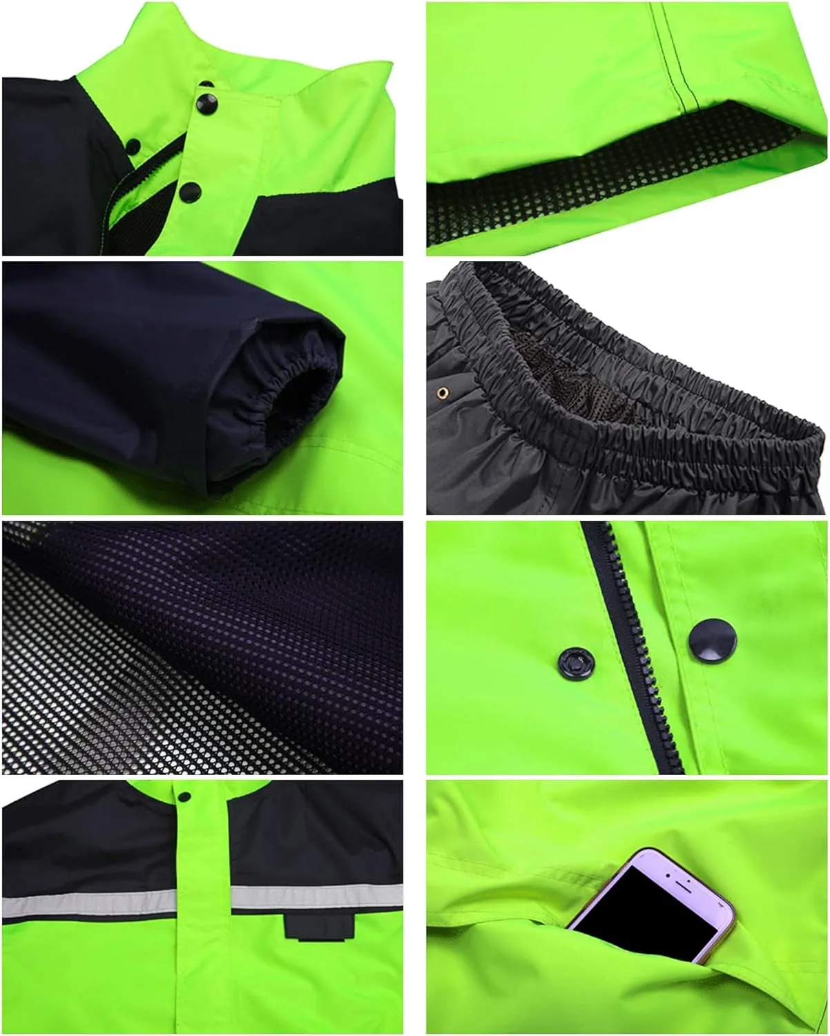 Rain Gear for Men Waterproof,Waterproof Rainwear,Motorcycle Rain Suit Waterproof Rain Jacket and Pants Set