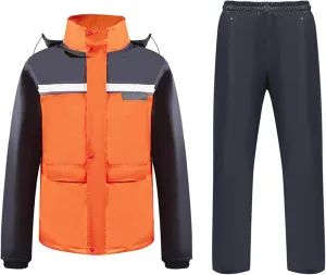 Rain Gear for Men Waterproof,Waterproof Rainwear,Motorcycle Rain Suit Waterproof Rain Jacket and Pants Set