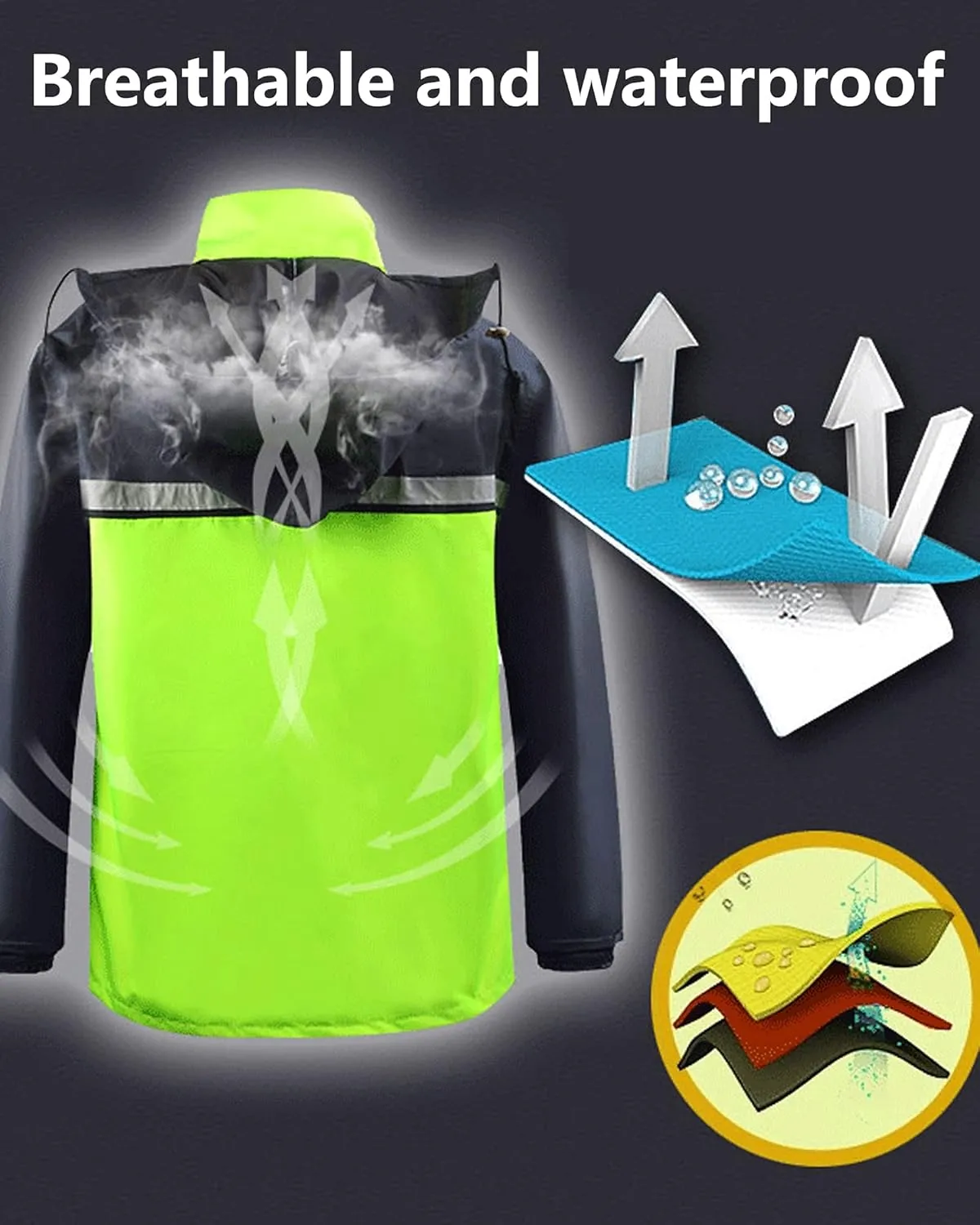 Rain Gear for Men Waterproof,Waterproof Rainwear,Motorcycle Rain Suit Waterproof Rain Jacket and Pants Set
