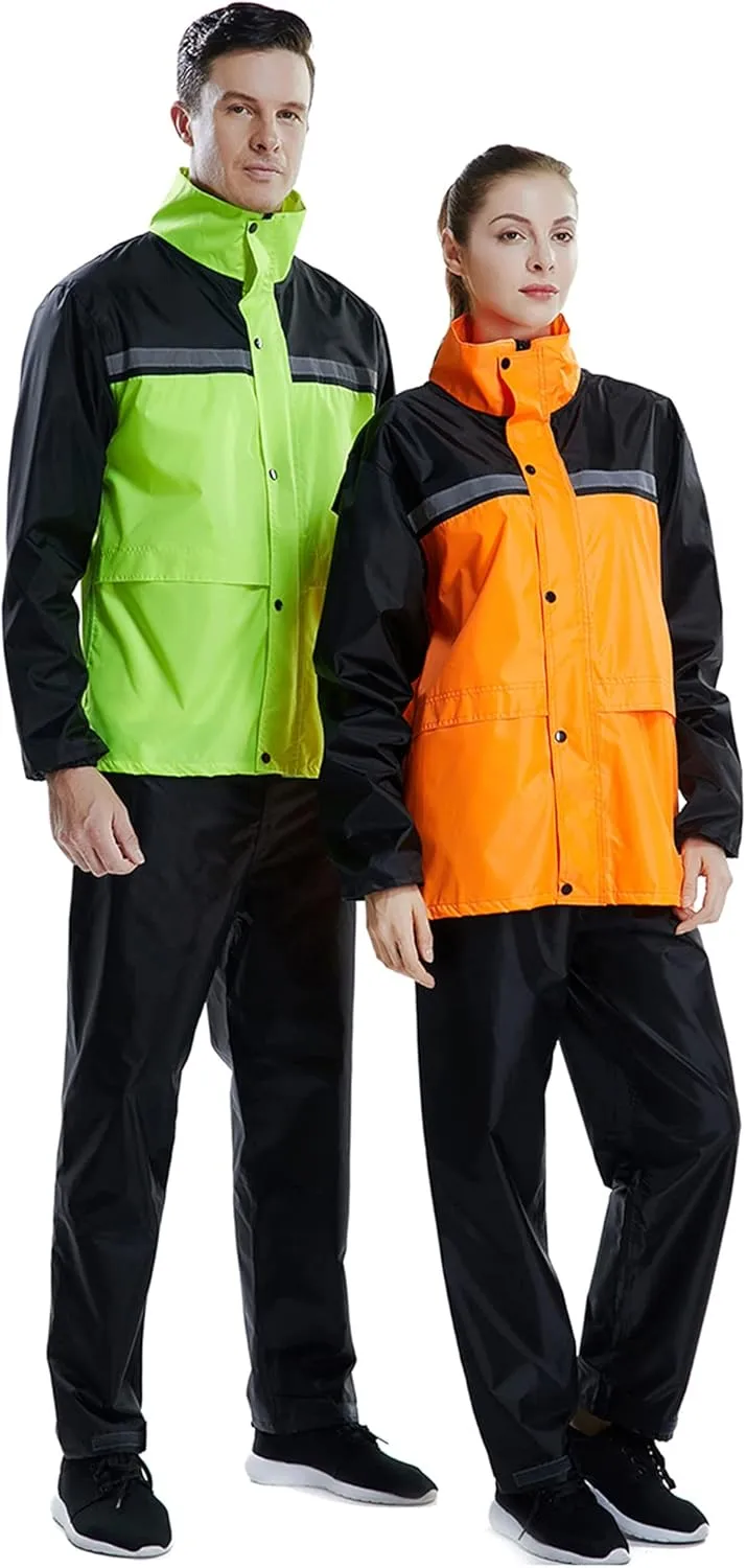 Rain Gear for Men Waterproof,Waterproof Rainwear,Motorcycle Rain Suit Waterproof Rain Jacket and Pants Set