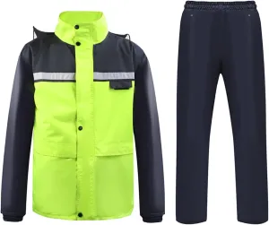 Rain Gear for Men Waterproof,Waterproof Rainwear,Motorcycle Rain Suit Waterproof Rain Jacket and Pants Set