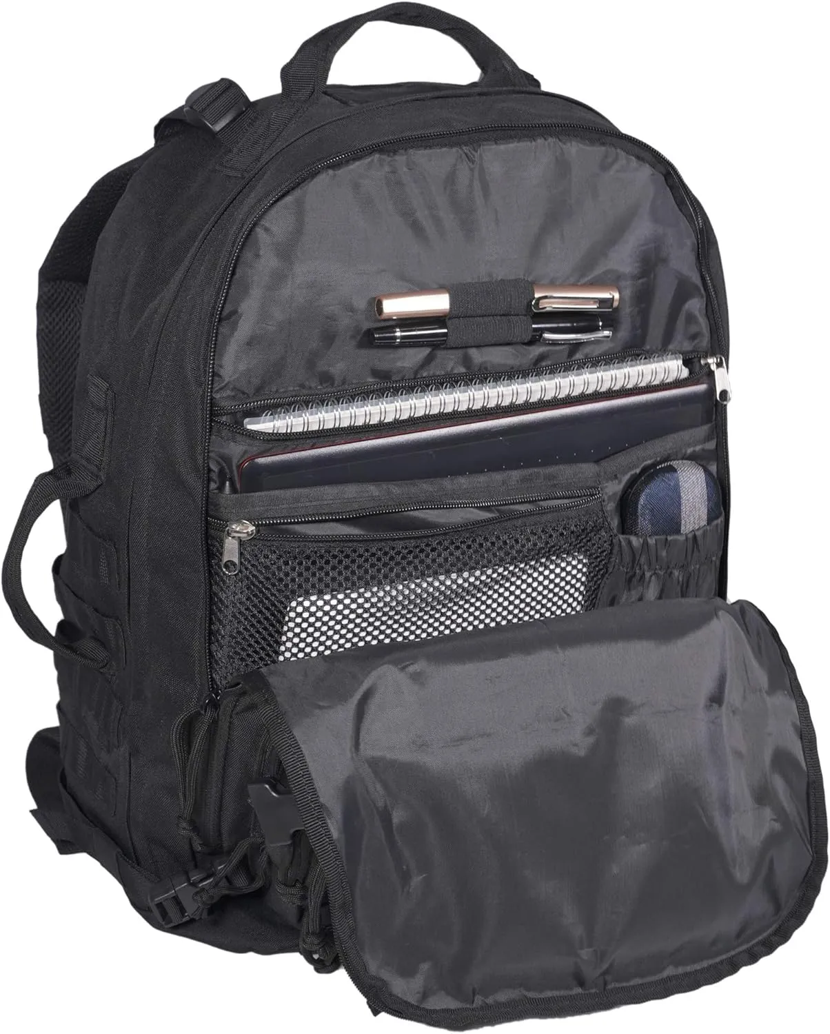 Rockland Military Tactical Laptop Backpack, Black, Large