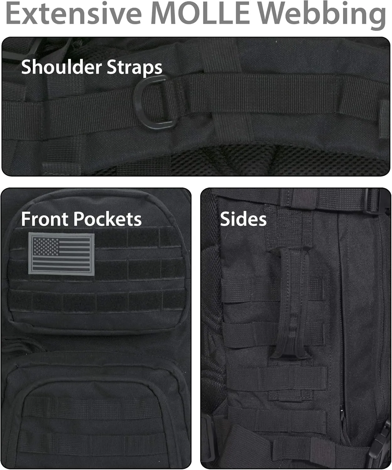 Rockland Military Tactical Laptop Backpack, Black, Large