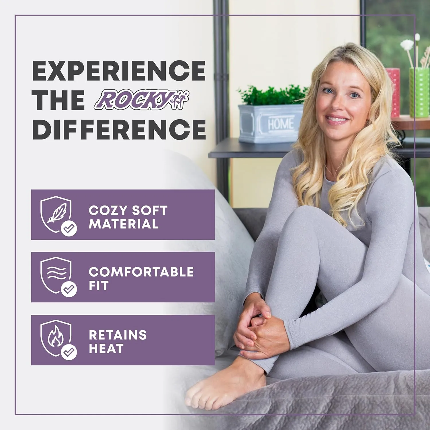 Rocky Thermal Underwear for Women Lightweight Cotton Knit Thermals Women's Base Layer Long John Set