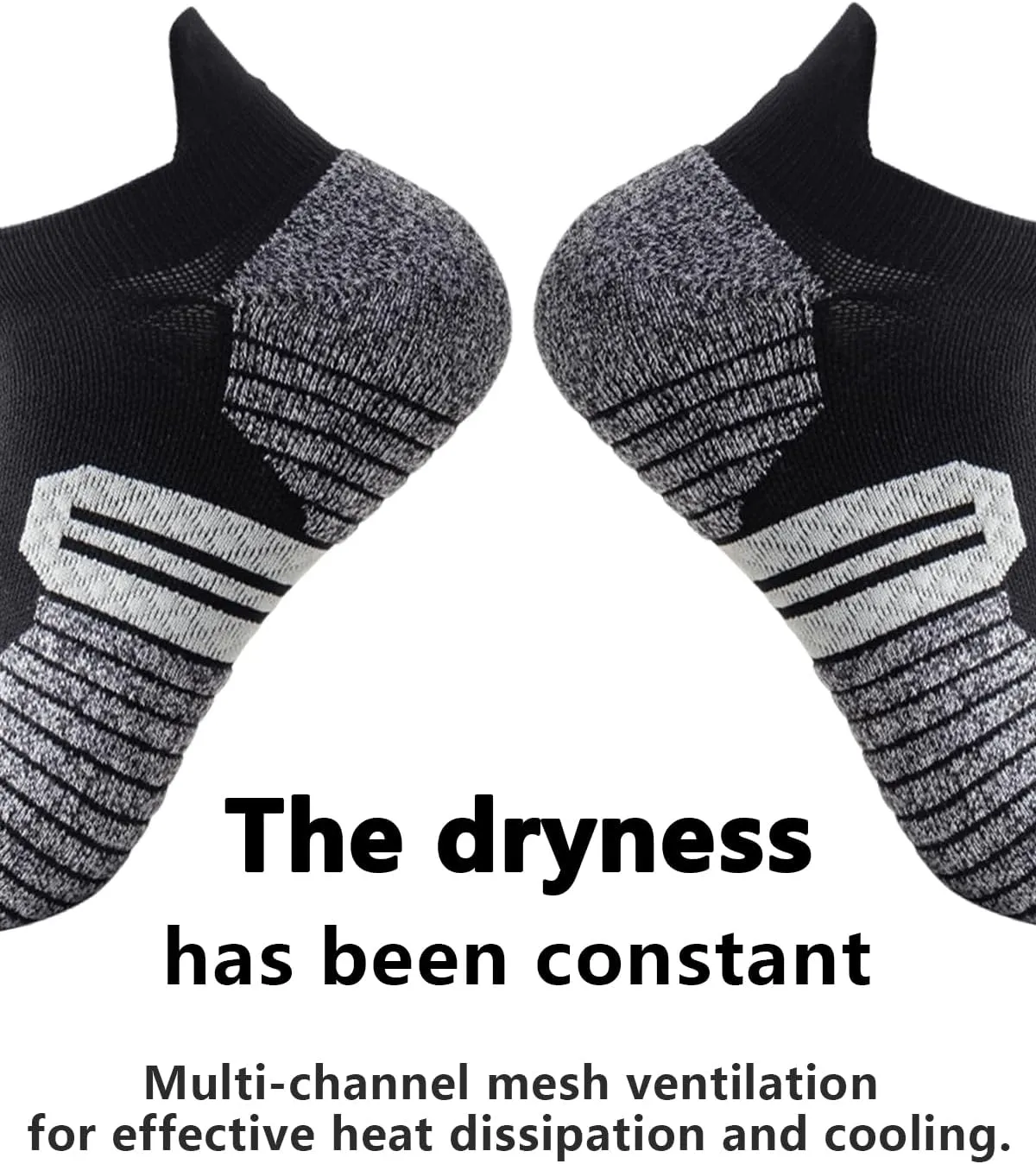 Running Socks No Show Athletic Ankle Socks Low Cut Sport Compression Hiking Socks Woens/Mens 6-Pairs 5-8/9-13