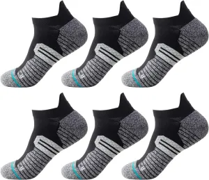 Running Socks No Show Athletic Ankle Socks Low Cut Sport Compression Hiking Socks Woens/Mens 6-Pairs 5-8/9-13