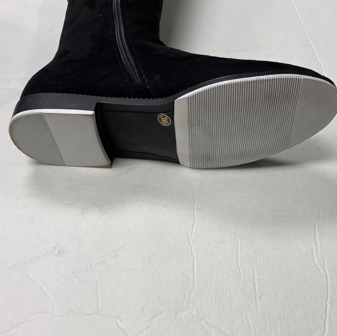 SALE Lolit F2109 Black Suede Boot White Stitching