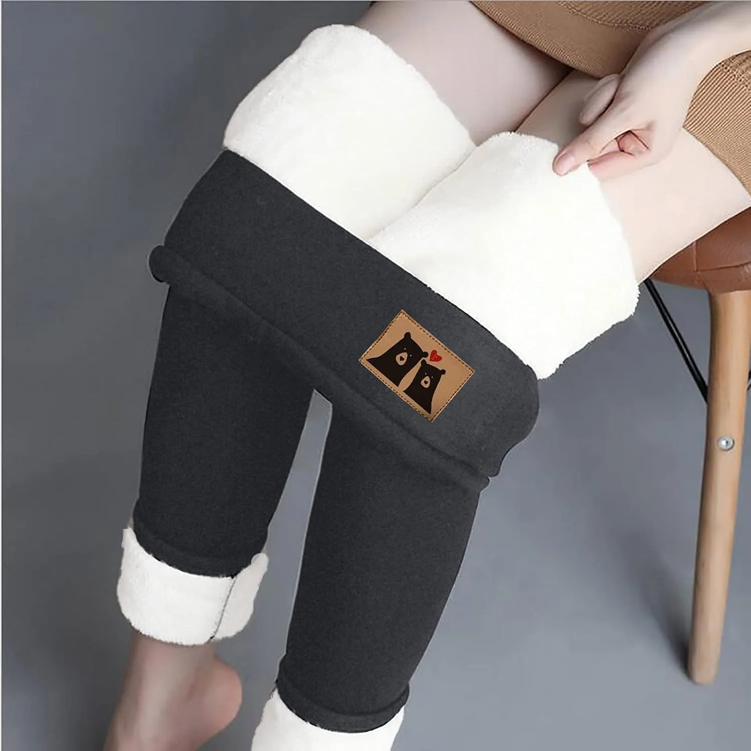 sdbrld Fleece Lined Leggings Women,Womens Fleece Lined Leggings High Waist Thick Warm Pants Tummy Control Soft Thermal Tights