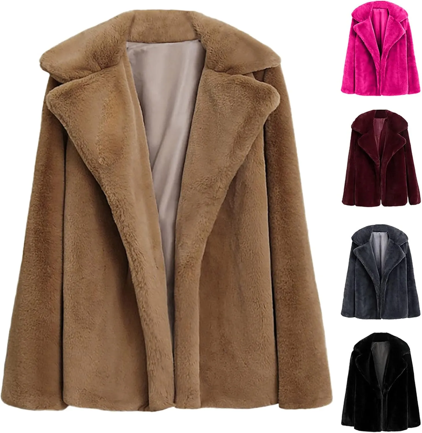 SHAOBGE Insulated Jacket Women Women Solid Overcoat Plush Coat Winter Thicken Warm Outercoat Fashion Thick Zip up Jacket