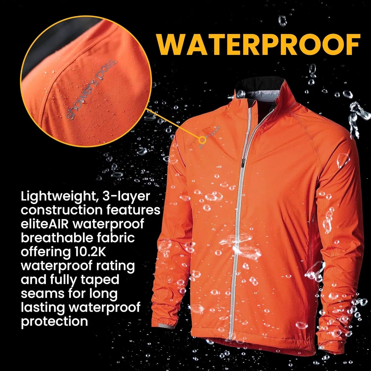 Showers Pass Cloudburst Jacket - Waterproof Breathable & Packable Softshell Jacket - Men's Lightweight Running & Cycling Gear