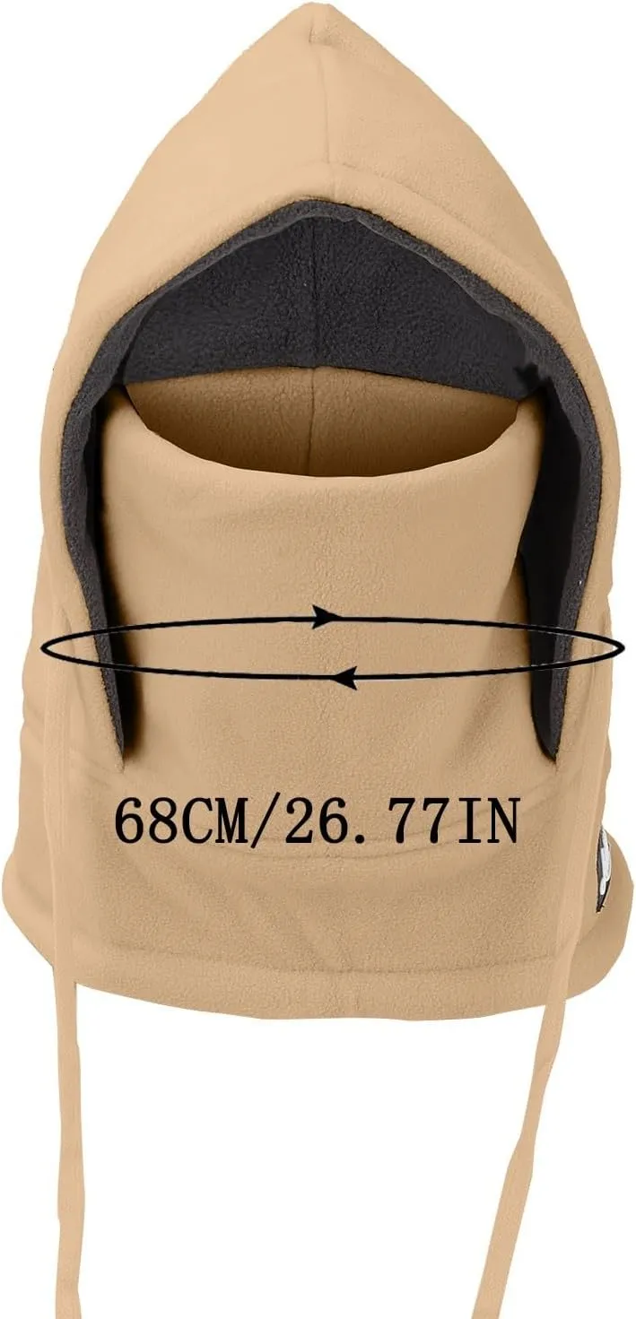 Ski Mask Balaclava Windproof Winter Face Mask for Women Men Adjustable Thermal Warm Hood Cover Hat Cap Scarf