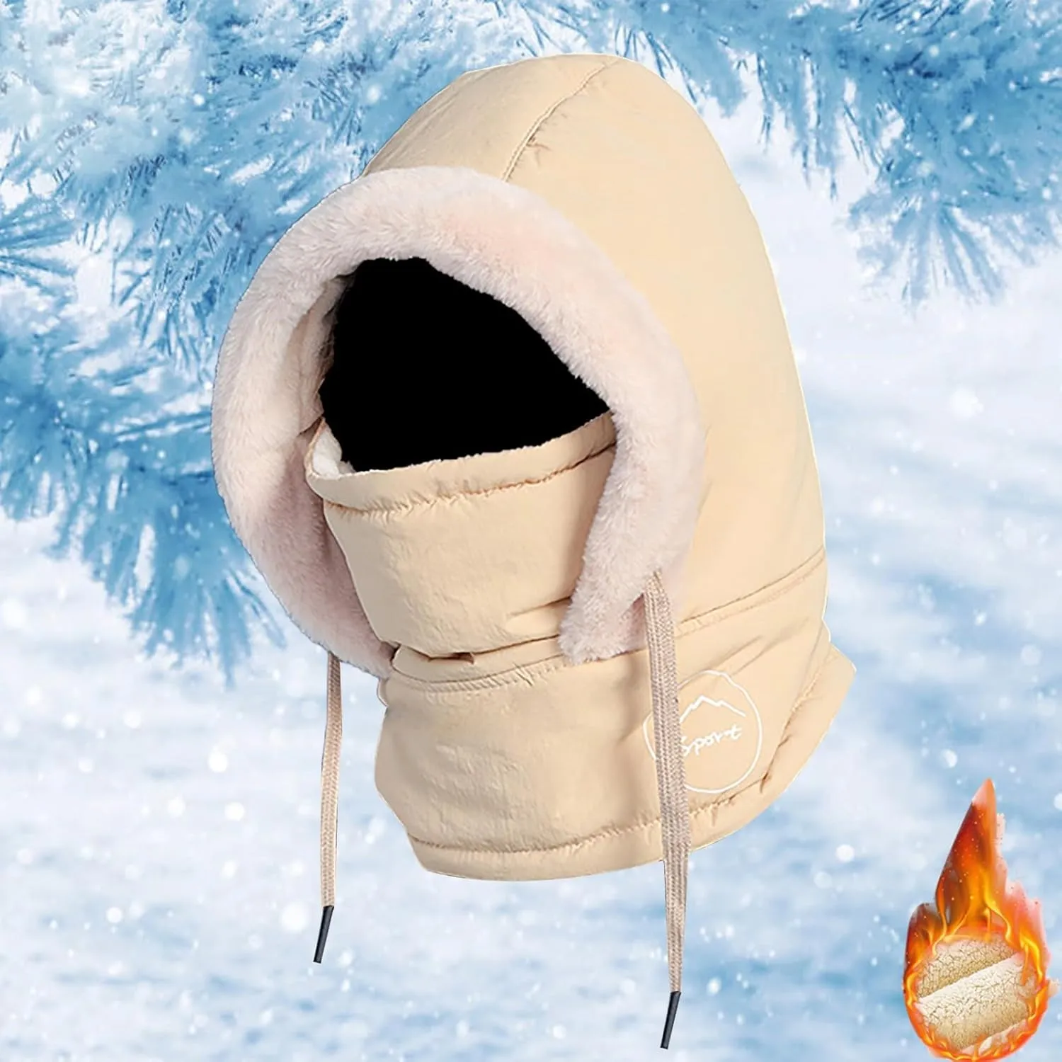 Ski Mask Balaclava Windproof Winter Face Mask for Women Men Adjustable Thermal Warmer Hood Cover Hat Cap Scarf