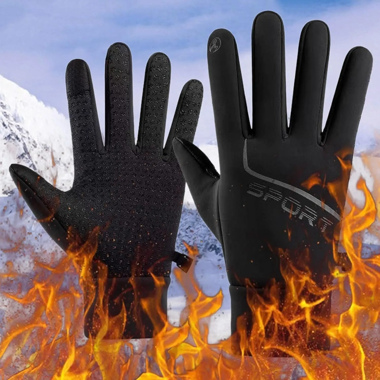 Ski Snow Gloves Winter Warm Windproof Touchscreen Men Women Winter Running Gear for Women Driving Gloves