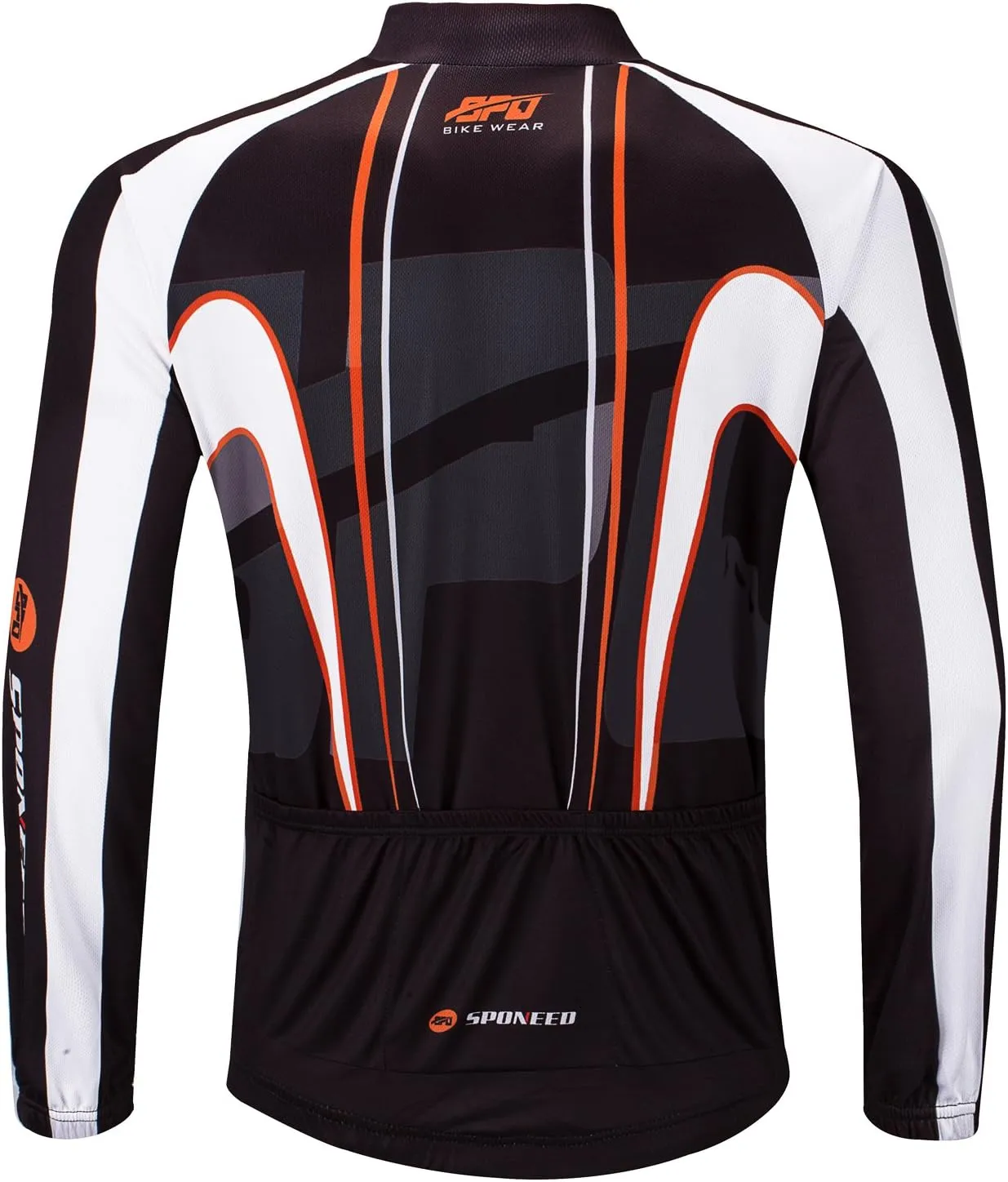 sponeed Men's Bicycle Shirts Long Sleeve Biker Jerseys Full Zipper Winter Cycling Gear Breathable