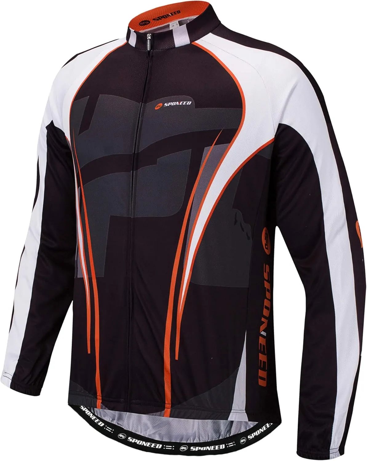 sponeed Men's Bicycle Shirts Long Sleeve Biker Jerseys Full Zipper Winter Cycling Gear Breathable