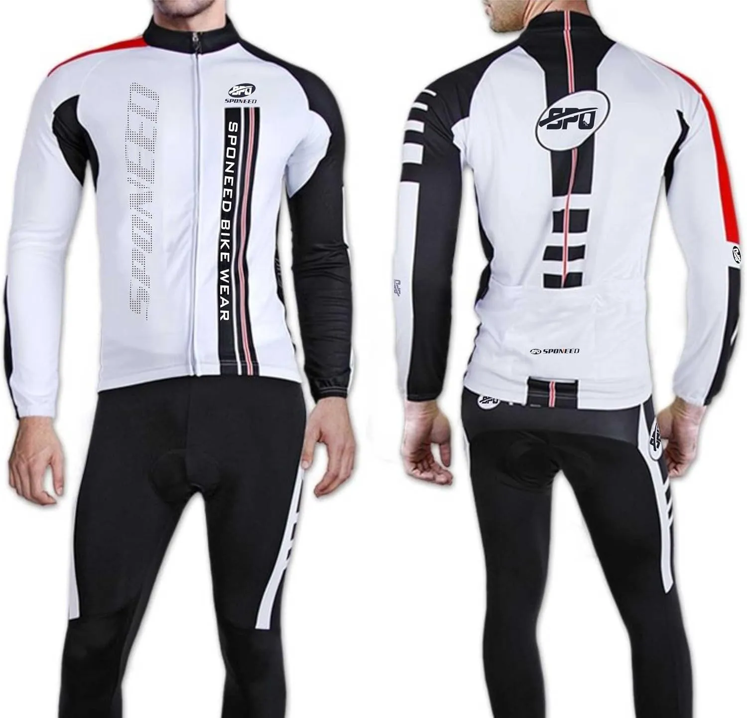 sponeed Men's Bicycle Shirts Long Sleeve Biker Jerseys Full Zipper Winter Cycling Gear Breathable