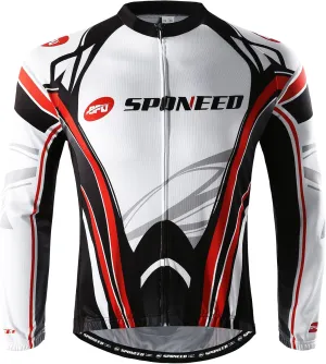 sponeed Men's Bicycle Shirts Long Sleeve Biker Jerseys Full Zipper Winter Cycling Gear Breathable