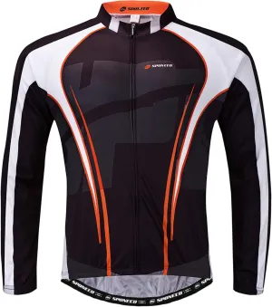sponeed Men's Bicycle Shirts Long Sleeve Biker Jerseys Full Zipper Winter Cycling Gear Breathable