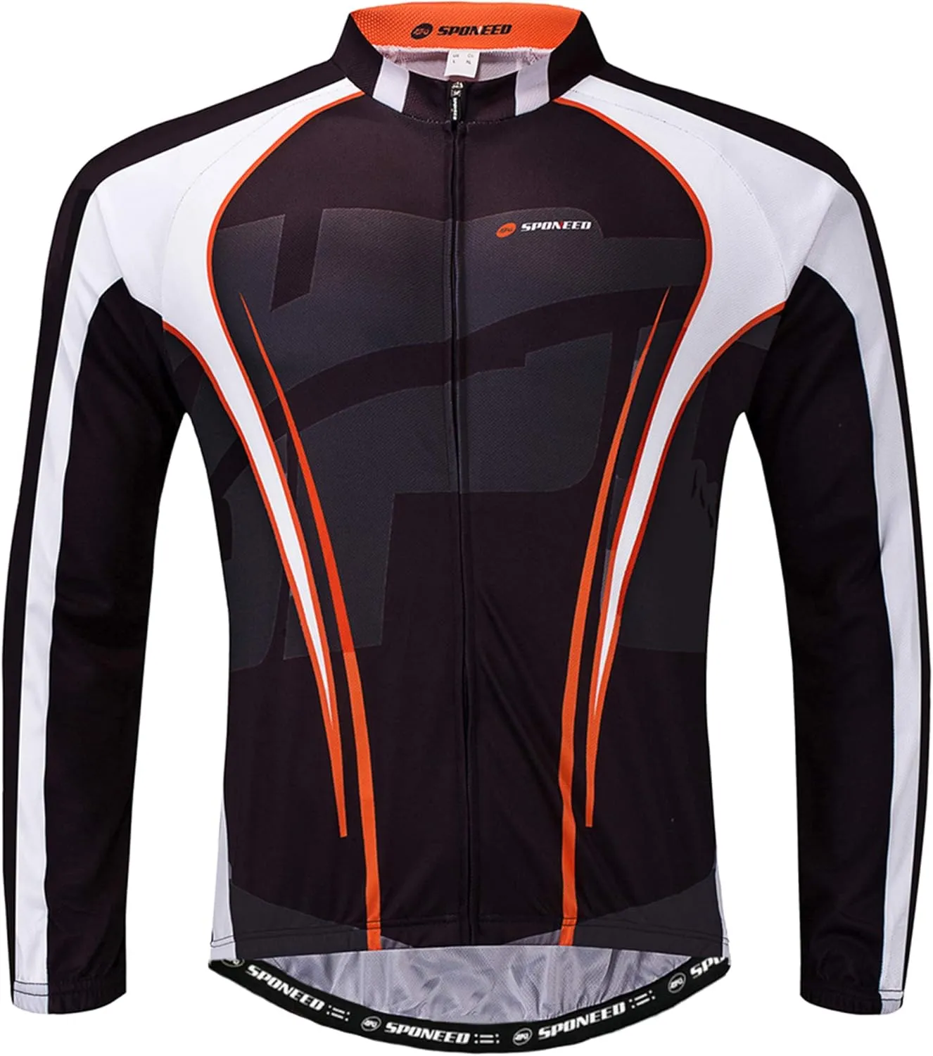 sponeed Men's Bicycle Shirts Long Sleeve Biker Jerseys Full Zipper Winter Cycling Gear Breathable