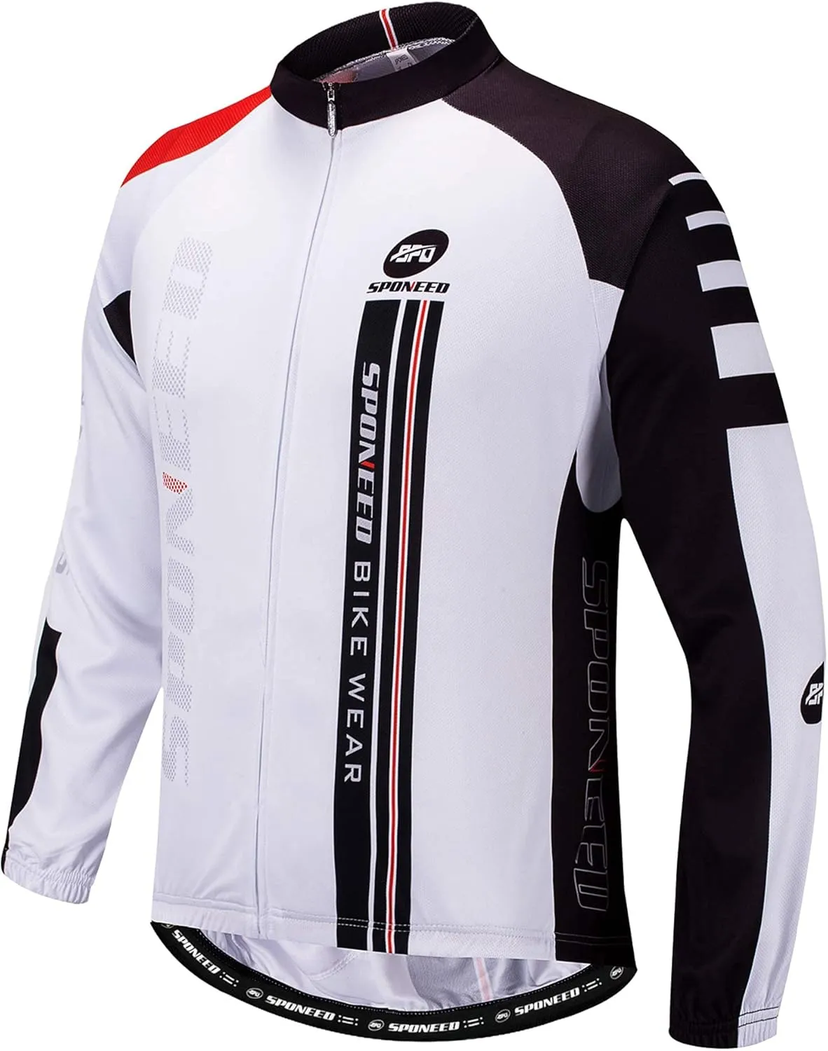 sponeed Men's Bicycle Shirts Long Sleeve Biker Jerseys Full Zipper Winter Cycling Gear Breathable