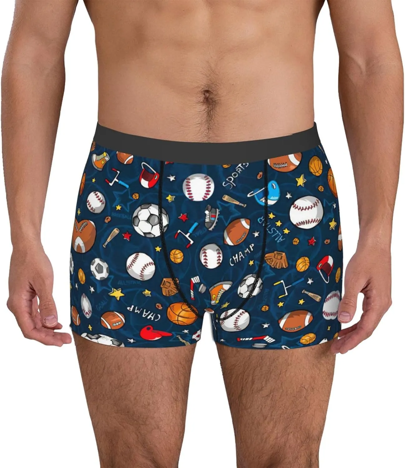 Sports Baseball Game Boxer Briefs, Moisture Wicking & Breathable,Underwear for Men