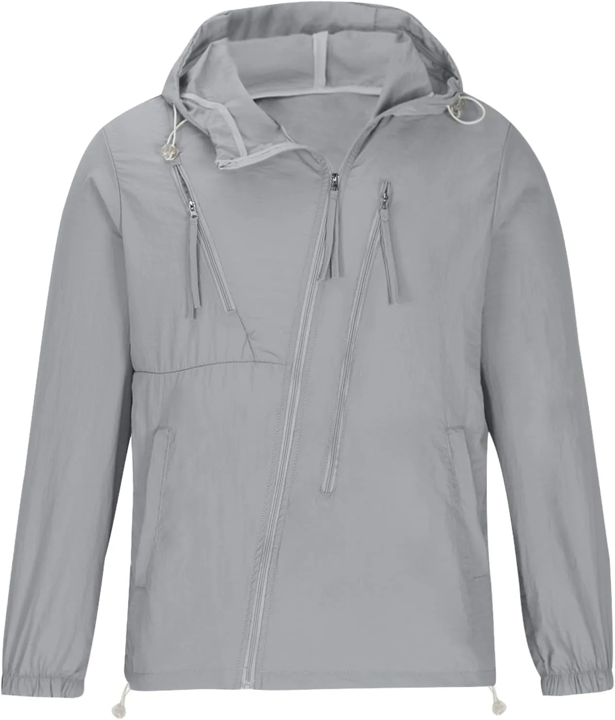 Stylish Sun Jacket for Men 2025 Irregular Pocket Casual Hoodie Long Sleeve Hooded Summer Jackets Athletic Coats