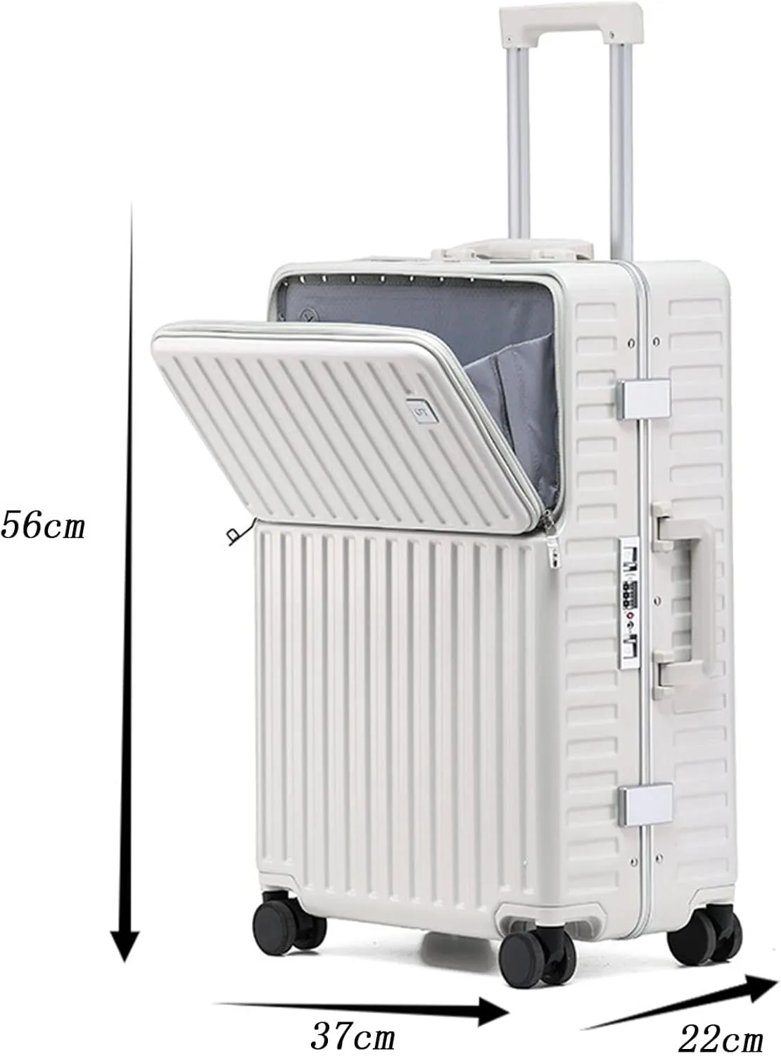 Suitcase, Expandable Rollers, Large Capacity and Comfortable Carrying with Cup Holders, 360 Shock-Absorbing Silent Universal Wheels (Green 24 inches)