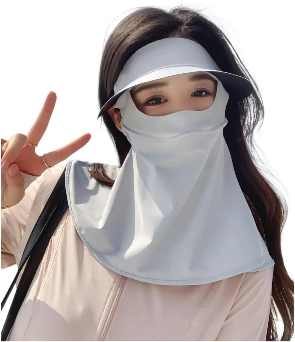 Sun Protection Integrated Face Mask Sun Hat with Extended Neck Protection Summer UV Protective Cycling Outdoor Wear for Women
