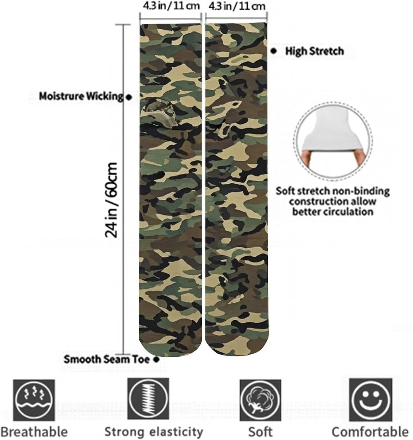 Supdreamc Women Girls Moisture Wicking Boot Sock for Training, Soccer, Trekking