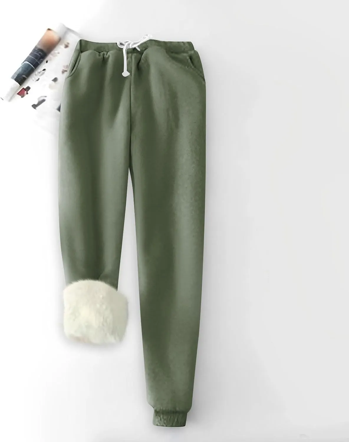 Sweatpants Women Winter Warm Fleece Lined Leggings Women Sherpa Active Running Jogger Pants Womens Fall Fashion 2024