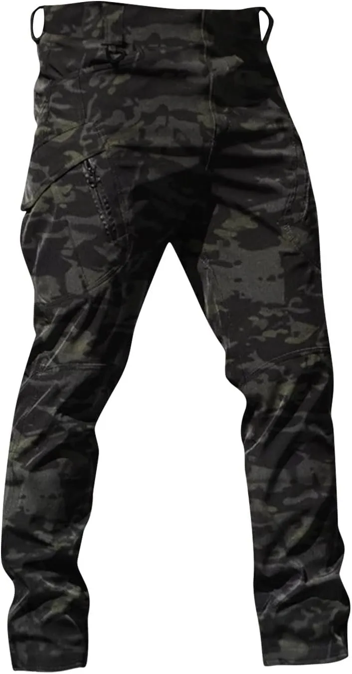 Tactical Pants for Men Relaxed Fit Ripstop Work Cargo Pants Stretch Flex Camo Hiking Pant Multi Pockets Outdoor Clothing