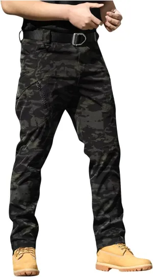 Tactical Pants for Men Relaxed Fit Ripstop Work Cargo Pants Stretch Flex Camo Hiking Pant Multi Pockets Outdoor Clothing