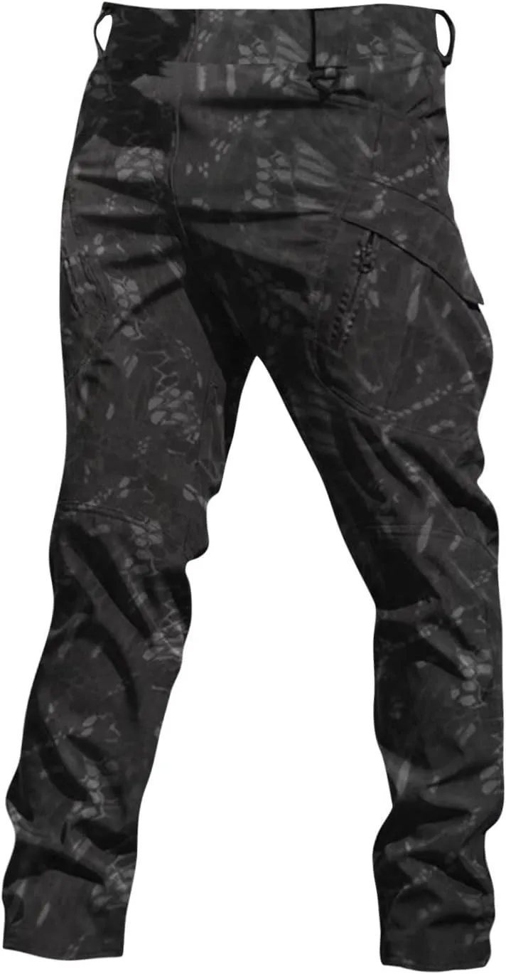 Tactical Pants for Men Relaxed Fit Ripstop Work Cargo Pants Stretch Flex Camo Hiking Pant Multi Pockets Outdoor Clothing