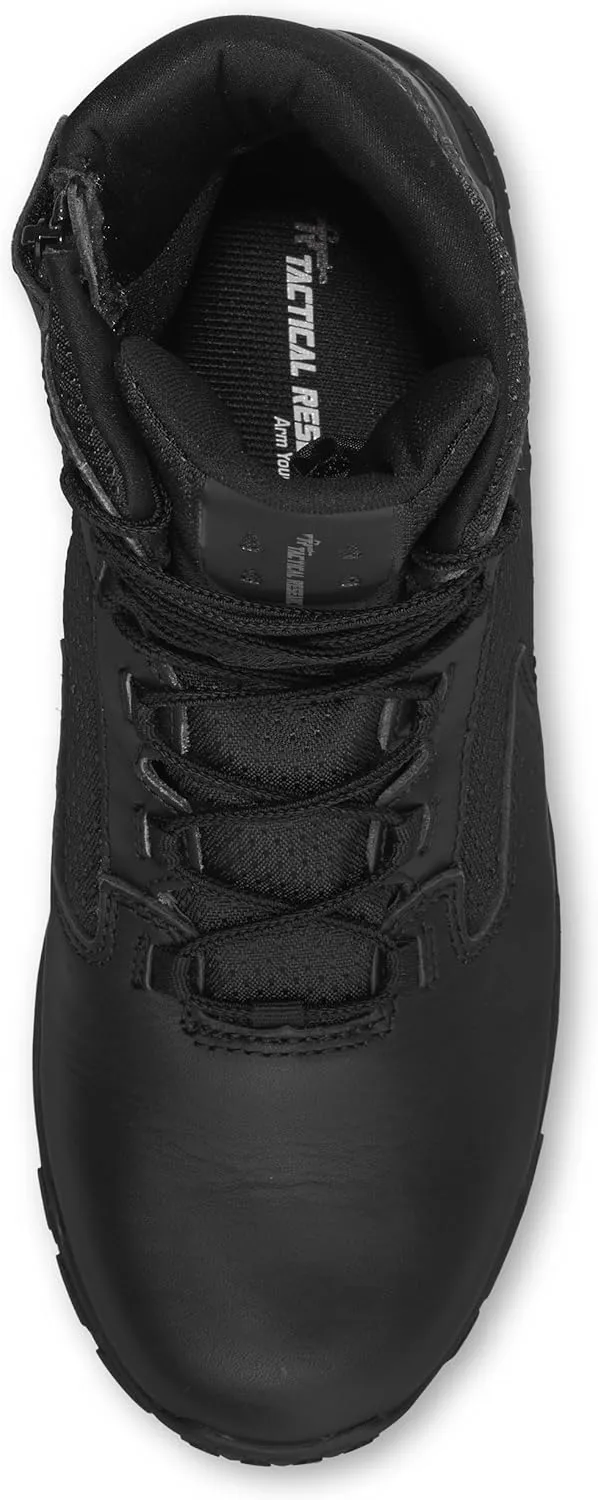 Tactical Research TR1040-ZWP 7 Waterproof Ultralight Black Tactical Boots for Men with Zipper - Leather and Nylon with BBP Lining and TR HiTRAC Outsole for Police and EMS
