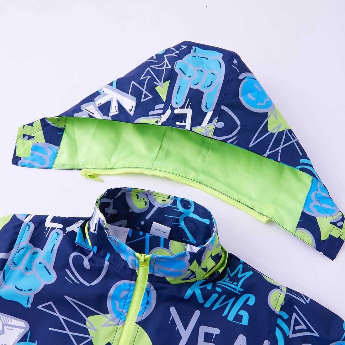 TAPUU Kids Boy Rain Jackets LightWeight Waterproof Zip Hooded Windbreakers