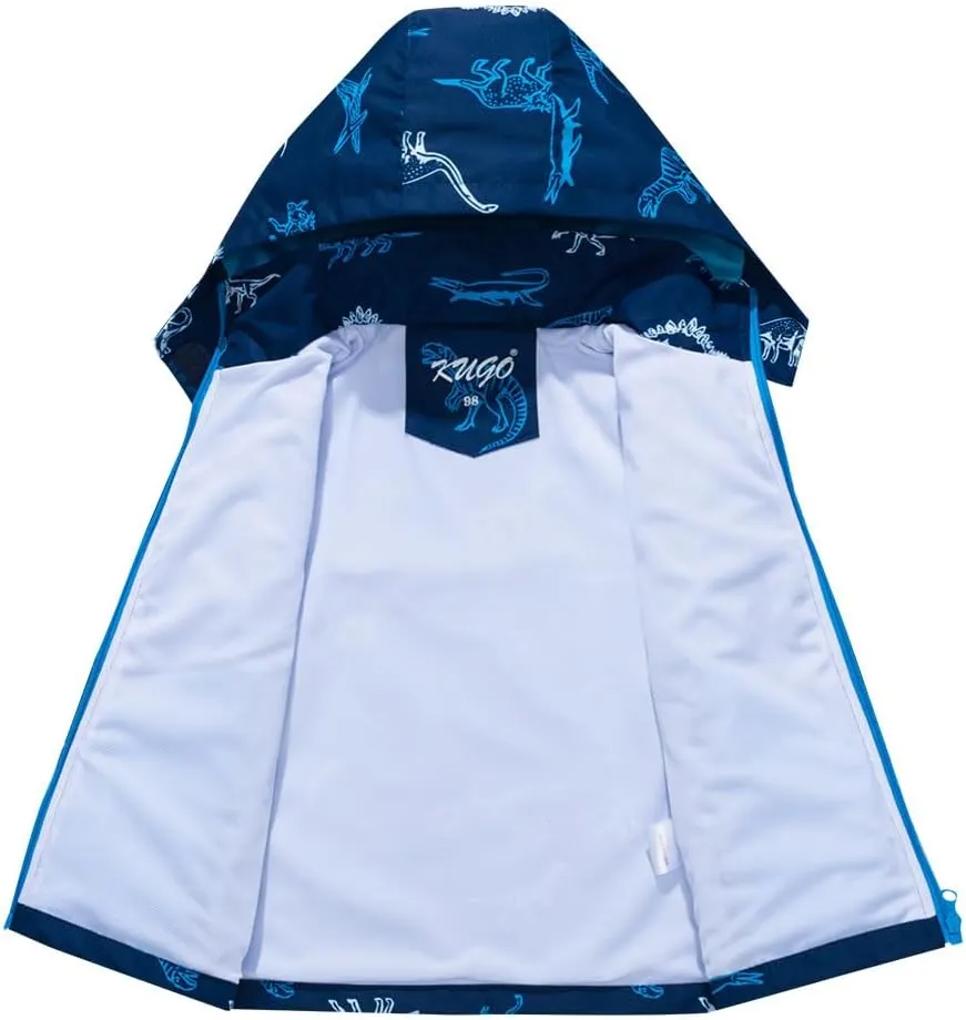 TAPUU Kids Boy Rain Jackets LightWeight Waterproof Zip Hooded Windbreakers