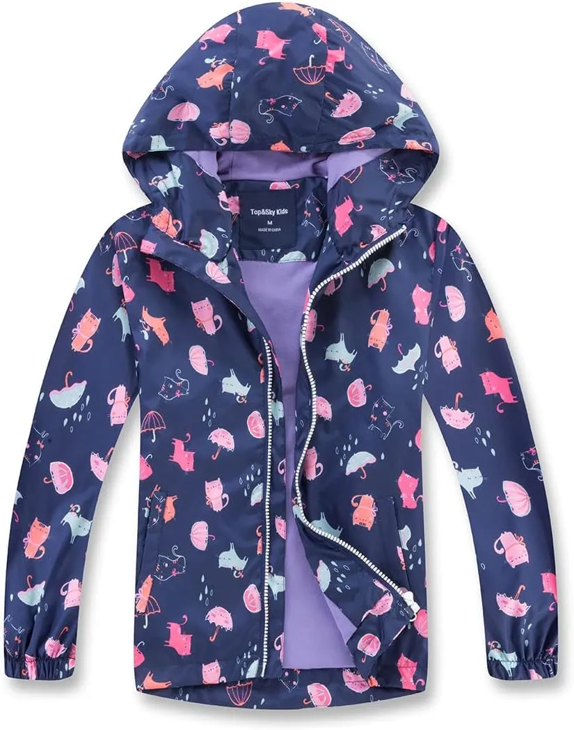 TAPUU Kids Boy Rain Jackets LightWeight Waterproof Zip Hooded Windbreakers