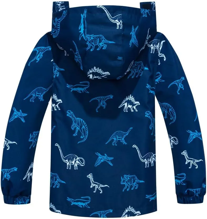 TAPUU Kids Boy Rain Jackets LightWeight Waterproof Zip Hooded Windbreakers