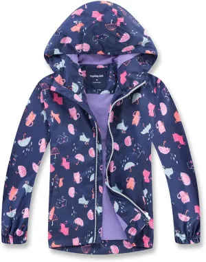 TAPUU Kids Boy Rain Jackets LightWeight Waterproof Zip Hooded Windbreakers