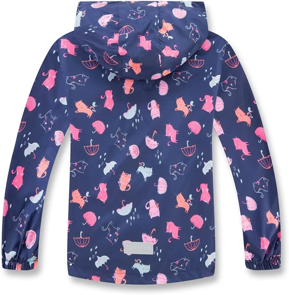 TAPUU Kids Boy Rain Jackets LightWeight Waterproof Zip Hooded Windbreakers