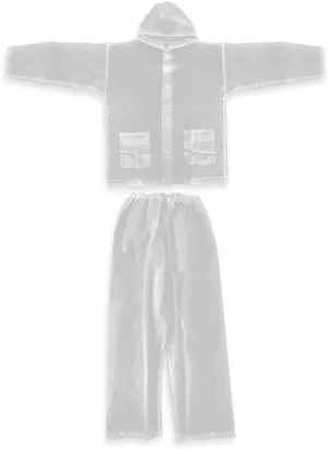 Tbest Clear Raincoat,Unisex Transparent Raincoat Rain Suit Rainwear Portable Fashionable Outdoor Clear Rain Coat Pants Emergency Rain Wear For Adult Traveling Camping Hiking Fishing(L)