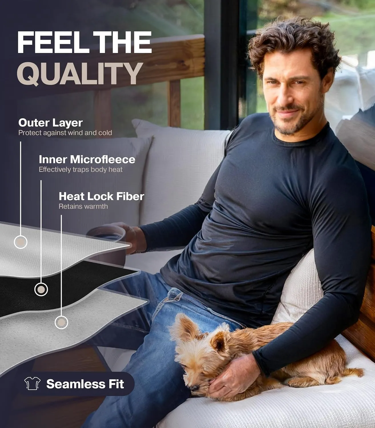 Thermajohn Thermal Shirts for Men Long Sleeve Thermal Compression Shirts for Men Base Layer Cold Weather