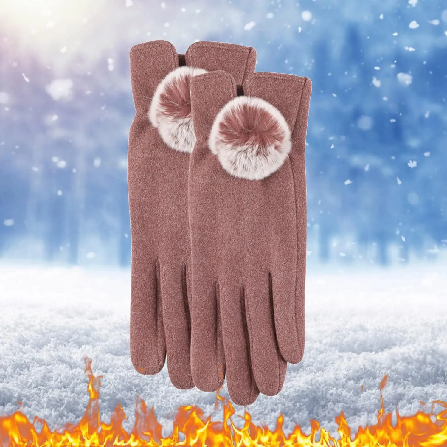 Thermal Gloves, Touchscreen Winter Thermal Warm Gloves Anti-Slip Gloves for Men Women Cold Weather