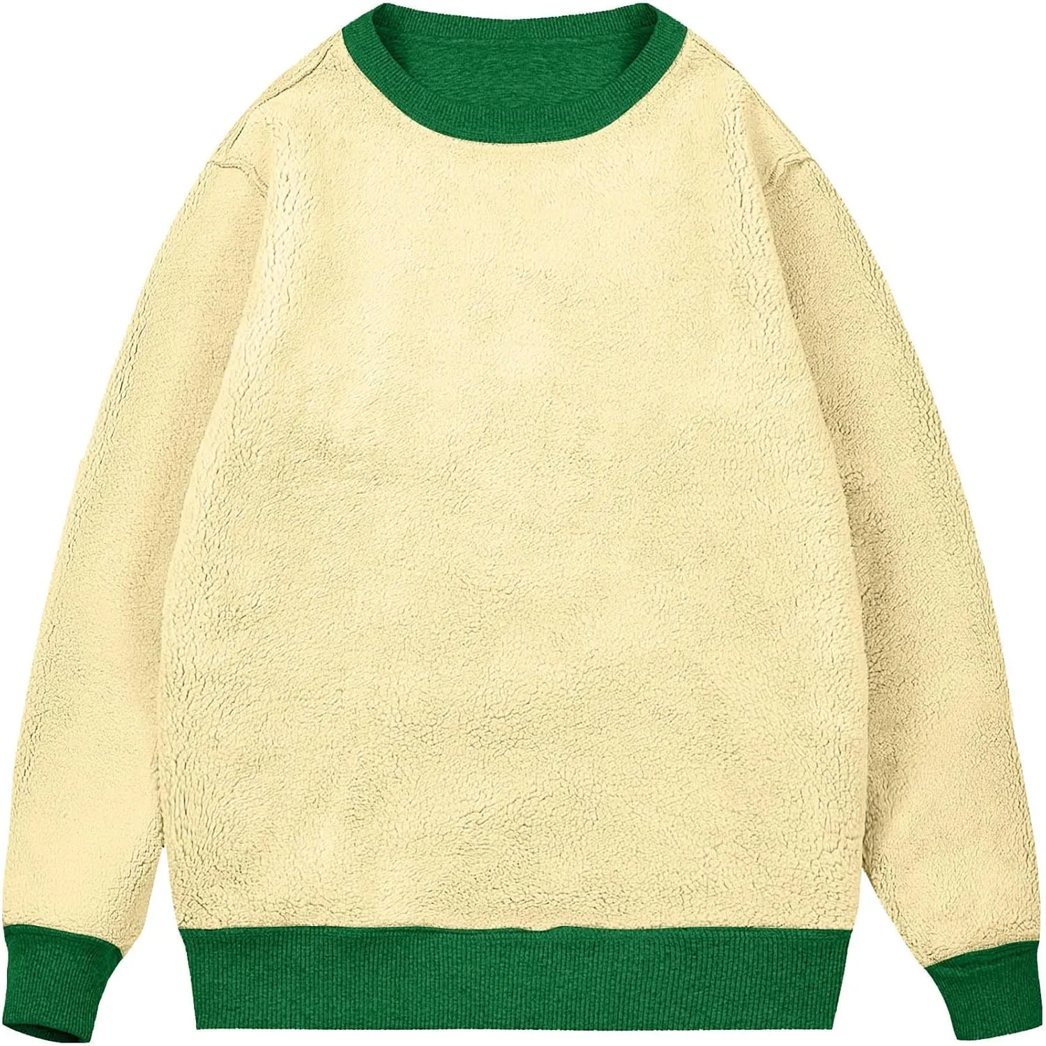 Thermal Shirts for Men Sherpa Lined Pullover Sweatshirt Crewneck Warm Long Sleeve Shirt Winter Fleece Sweatshirts